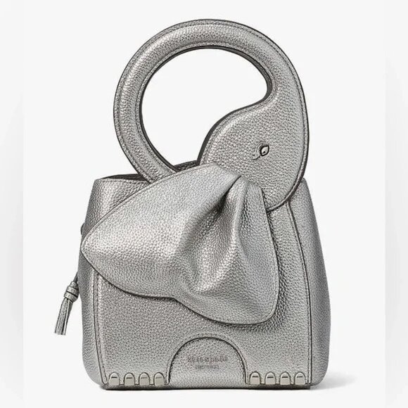 Kate Spade NWT Ellie Metallic 3D Elephant Top Handle Bag w/Dust Bag NWT - Picture 2 of 9